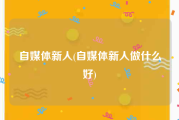 自媒体新人(自媒体新人做什么好)