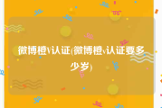 微博橙V认证(微博橙v认证要多少岁)