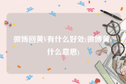 微博回黄V有什么好处(微博黄v什么意思)