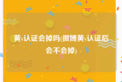 黄v认证会掉吗(微博黄v认证后会不会掉)