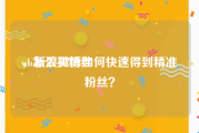 wb怎么买粉丝
，新浪微博如何快速得到精准粉丝？