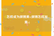 怎样成为微博黄v(微博怎样加黄v)