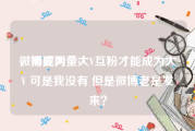 微博成为黄v
，需要两个大V互粉才能成为大V 可是我没有 但是微博老是发来？