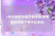 tt粉丝购买自助下单平台(微博粉丝自助下单平台系统)