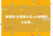 微博黄v在哪里认证(2020微博秒认证黄v)