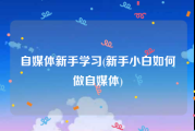 自媒体新手学习(新手小白如何做自媒体)