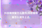 抖音播放量怎么提升(抖音播放量怎么提升上去)
