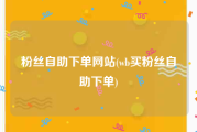 粉丝自助下单网站(wb买粉丝自助下单)