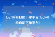 1元1000粉自助下单平台(3元1000粉自助下单平台)
