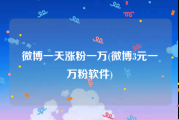 微博一天涨粉一万(微博3元一万粉软件)