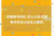 百度账号的红v怎么认证(百度账号实名认证怎么修改)