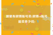 哪里有微博账号卖(微博v6账号能卖多少钱)