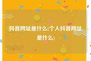 抖音网址是什么(个人抖音网址是什么)