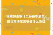 视频博主做什么会被取消黄v(做视频博主需要做什么准备)