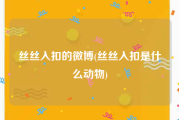 丝丝入扣的微博(丝丝入扣是什么动物)