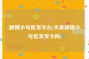 微博小号批发平台(天美微博小号批发发卡网)