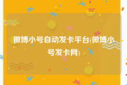 微博小号自动发卡平台(微博小号发卡网)