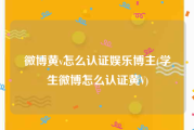 微博黄v怎么认证娱乐博主(学生微博怎么认证黄V)