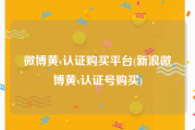 微博黄v认证购买平台(新浪微博黄v认证号购买)