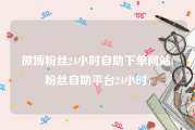 微博粉丝24小时自助下单网站(粉丝自助平台24小时)