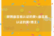 微博最容易认证的黄V(最容易认证的黄V博主)