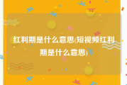 红利期是什么意思(短视频红利期是什么意思)