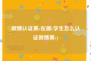 微博认证黄v在哪(学生怎么认证微博黄v)