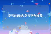 卖号的网站(卖号平台推荐)