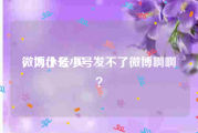 微博小号 买
，为什么小号发不了微博啊啊？