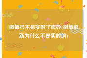 微博号不是实时了咋办(微博刷新为什么不是实时的)