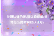微博认证的黄v可以隐藏嘛(微博怎么隐藏粉丝认证号)