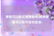 哪里可以购买微博账号(微博哪里可以账号密码登录)