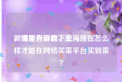 微博平台自助下单
，谁能告诉我，上海现在怎么样才能在网络买菜平台买到菜？