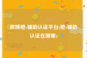 微博橙v辅助认证平台(橙v辅助认证在哪里)