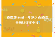 百度加v认证一年多少钱(百度号码认证多少钱)