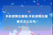 手机微博在哪里(手机微博在哪里关注公众号)