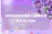 微博实时号需要多久(微博实时多久可以看到)