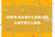 百度带v的头像什么意思(背影头像代表什么意思)