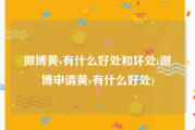 微博黄v有什么好处和坏处(微博申请黄v有什么好处)