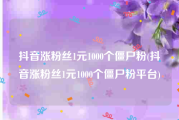 抖音涨粉丝1元1000个僵尸粉(抖音涨粉丝1元1000个僵尸粉平台)