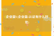 企业蓝V(企业蓝v认证有什么好处)