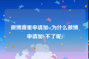 微博哪里申请加v(为什么微博申请加V不了呢)