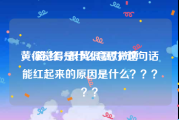 黄v蓝v红v是什么意思微博
，你觉得*很黄很暴力*这句话能红起来的原因是什么？？？？？