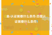 金v认证需要什么条件(百度认证需要什么条件)
