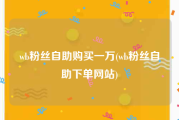 wb粉丝自助购买一万(wb粉丝自助下单网站)