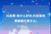 抖音黄V有什么好处(抖音里的黄眼睛代表什么)