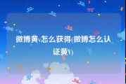 微博黄v怎么获得(微博怎么认证黄V)