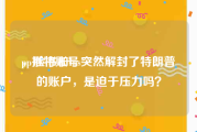 pp推特账号
，脸书和Ins突然解封了特朗普的账户，是迫于压力吗？