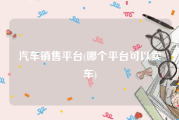 汽车销售平台(哪个平台可以卖车)