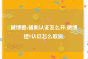 微博橙v辅助认证怎么开(微博橙V认证怎么取消)